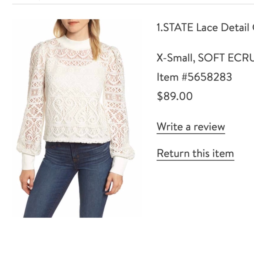 Lace Detail Shirt 1. State